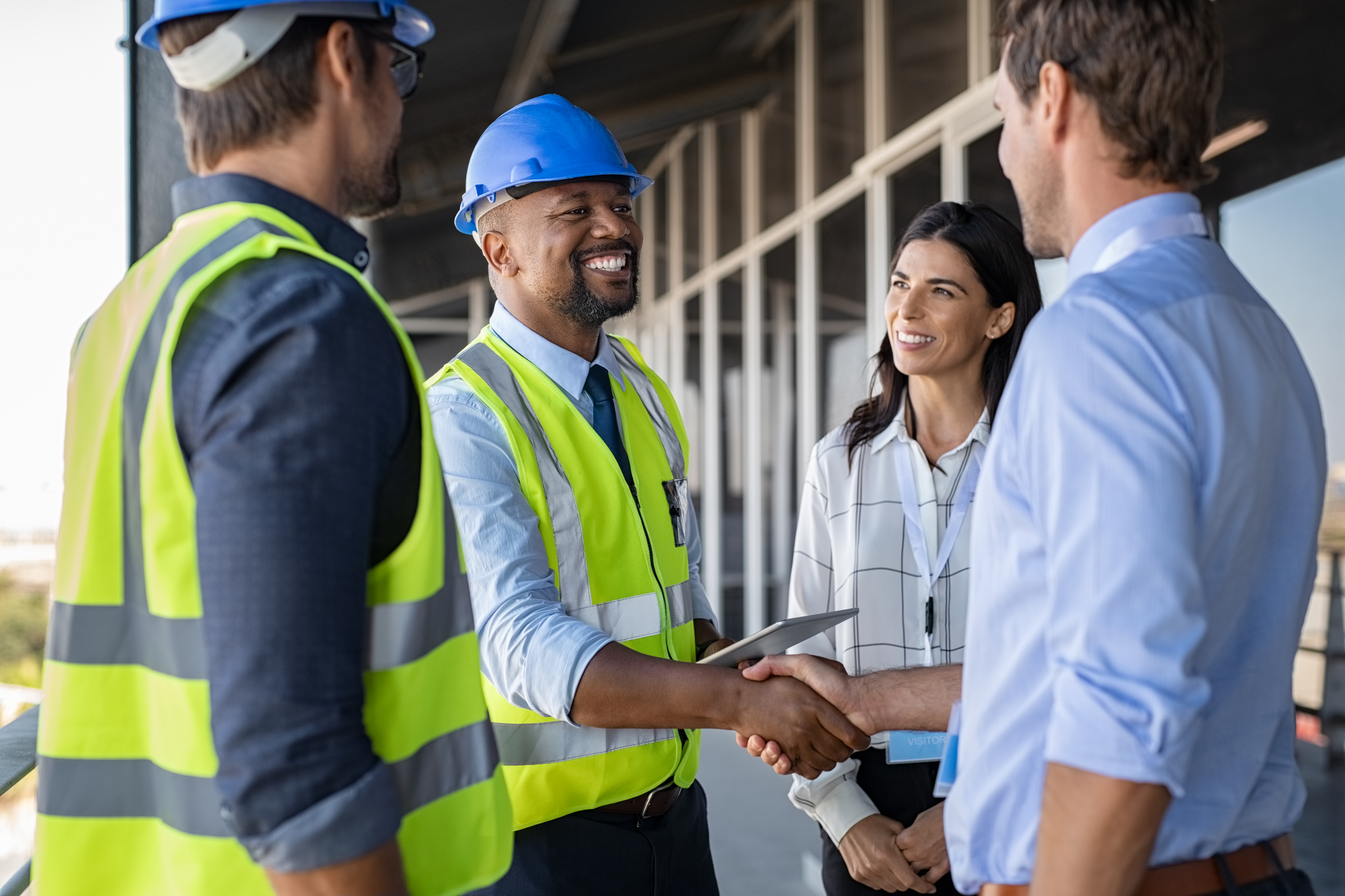 Architect meeting with general contractor