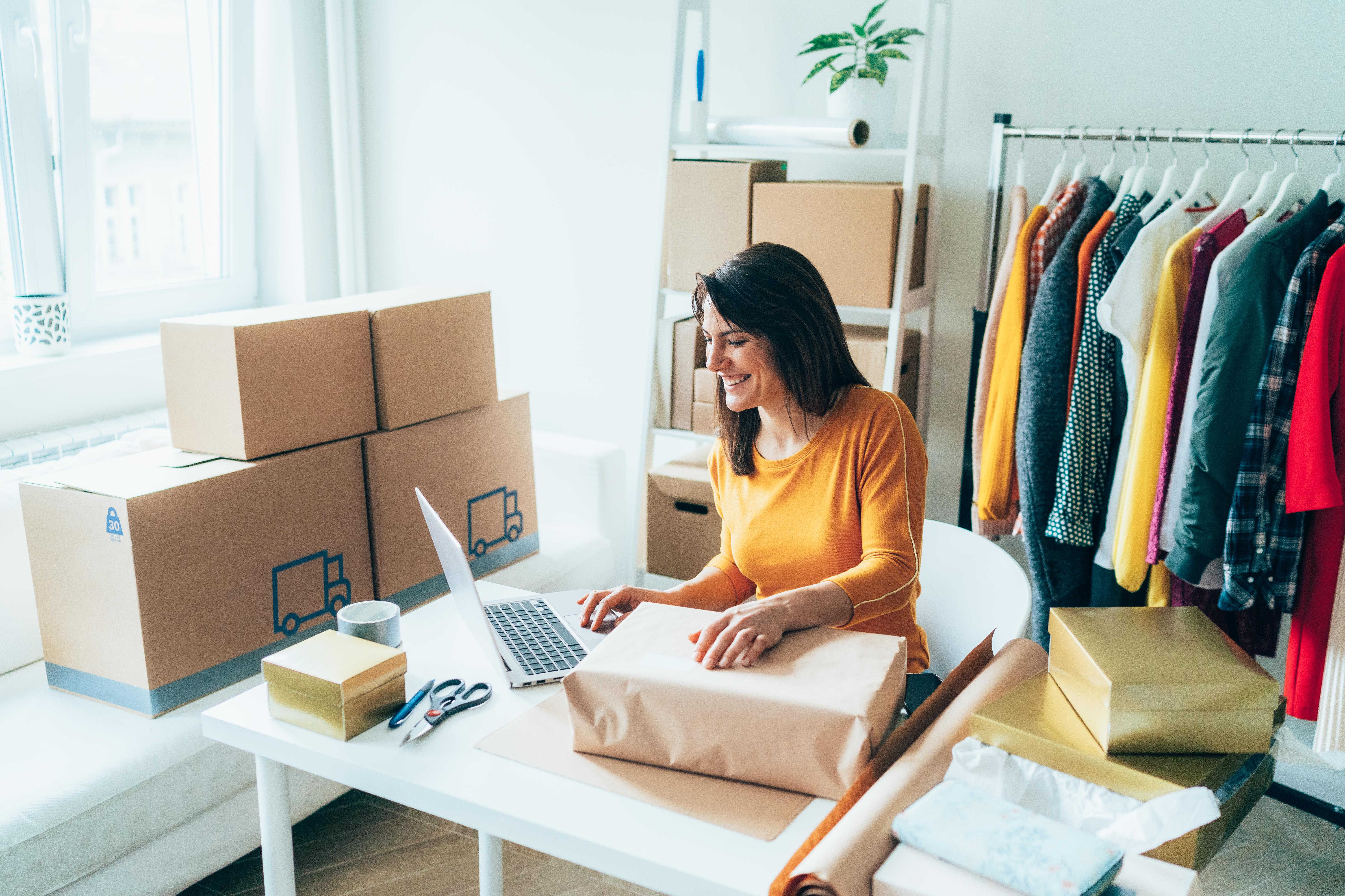 Business owner consolidating inventory