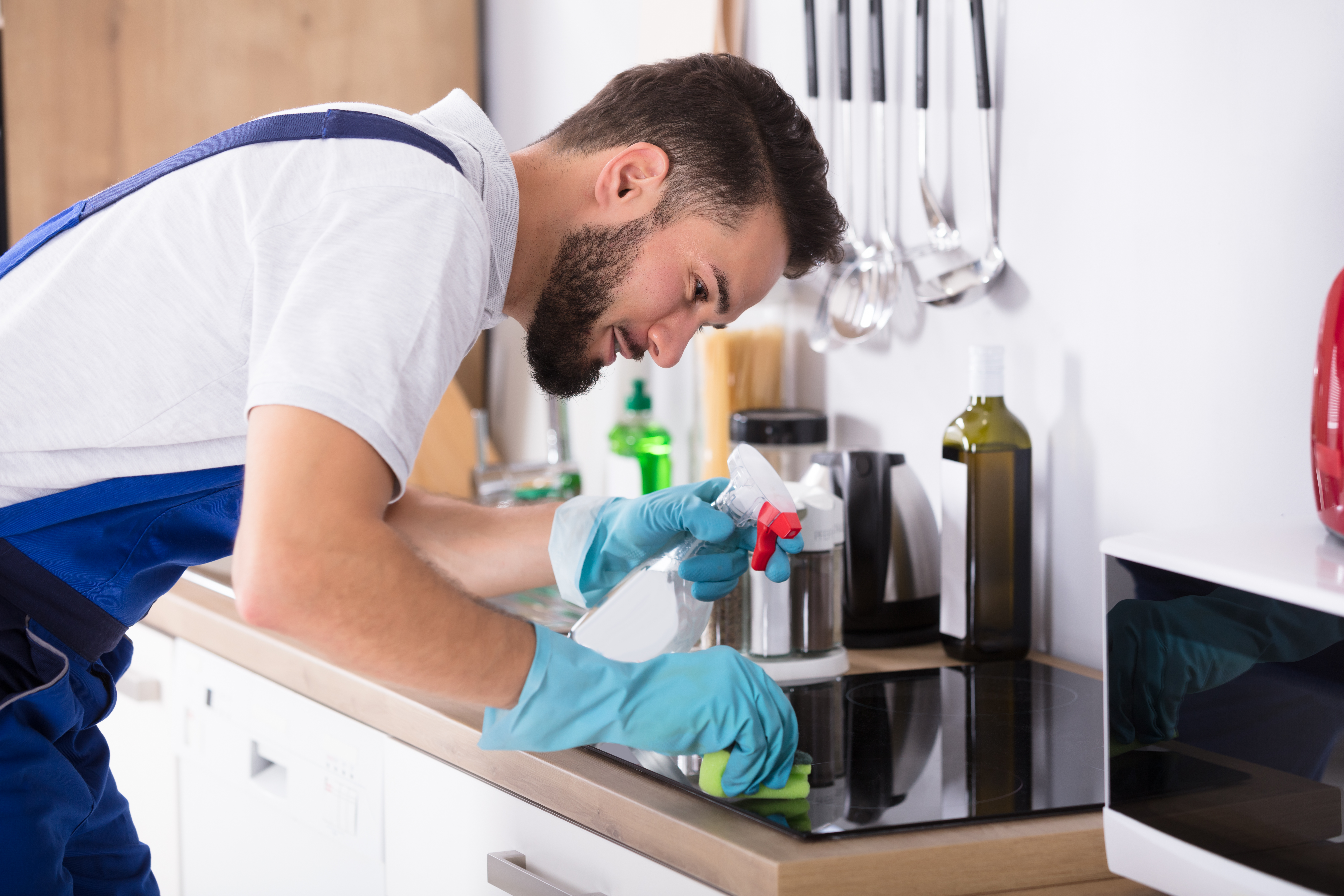 Man cleaning