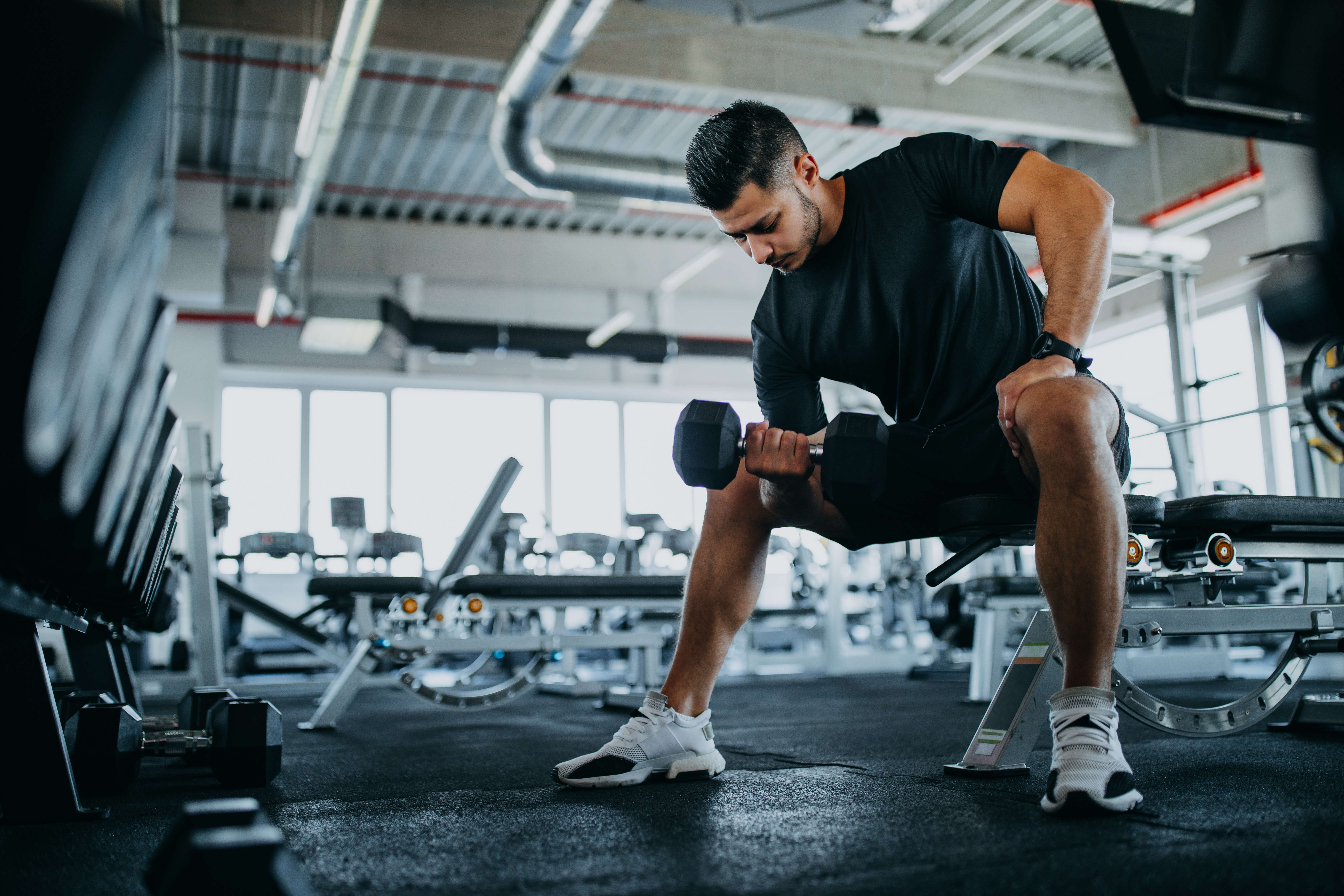 Man lifting weights